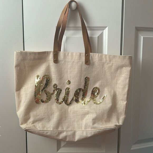 Mud Pie Sequined Bride Tote New - Picture 1 of 4